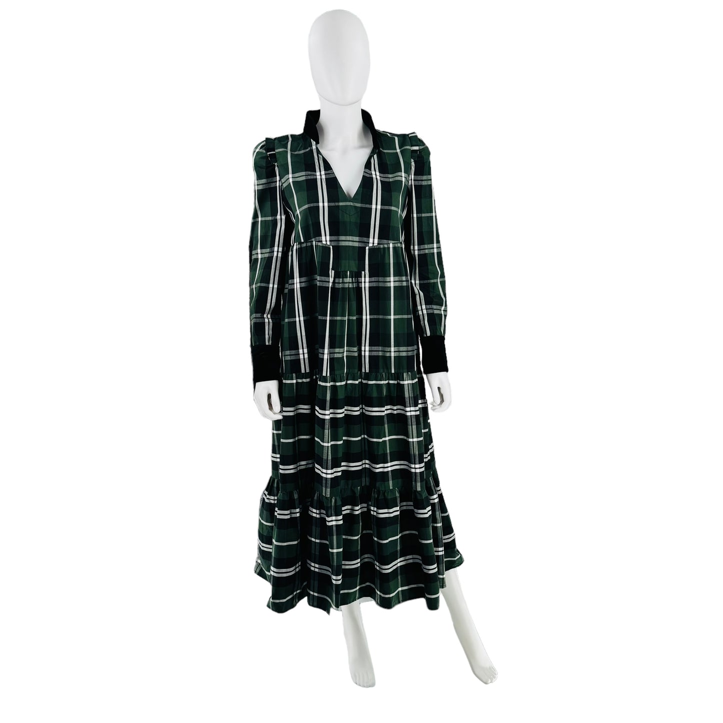 Tuckernuck Bristol Green Plaid Tartan Midi Dress