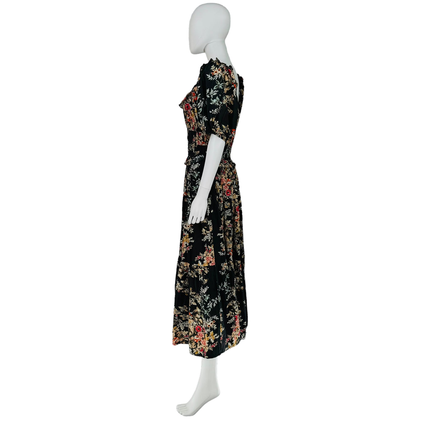 Ro's Garden Percy Germaine Black Floral Maxi Dress