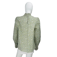 Hyacinth House Sage Floral Mock Neck Long Sleeve Blouse