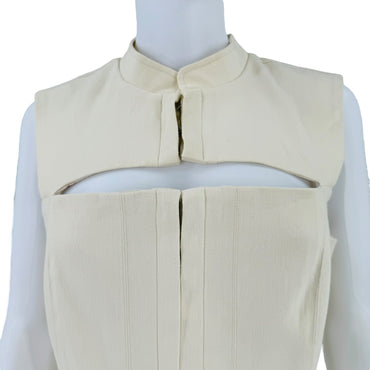 LOBA Paulina Cut Out Sleeveless Top in Beige