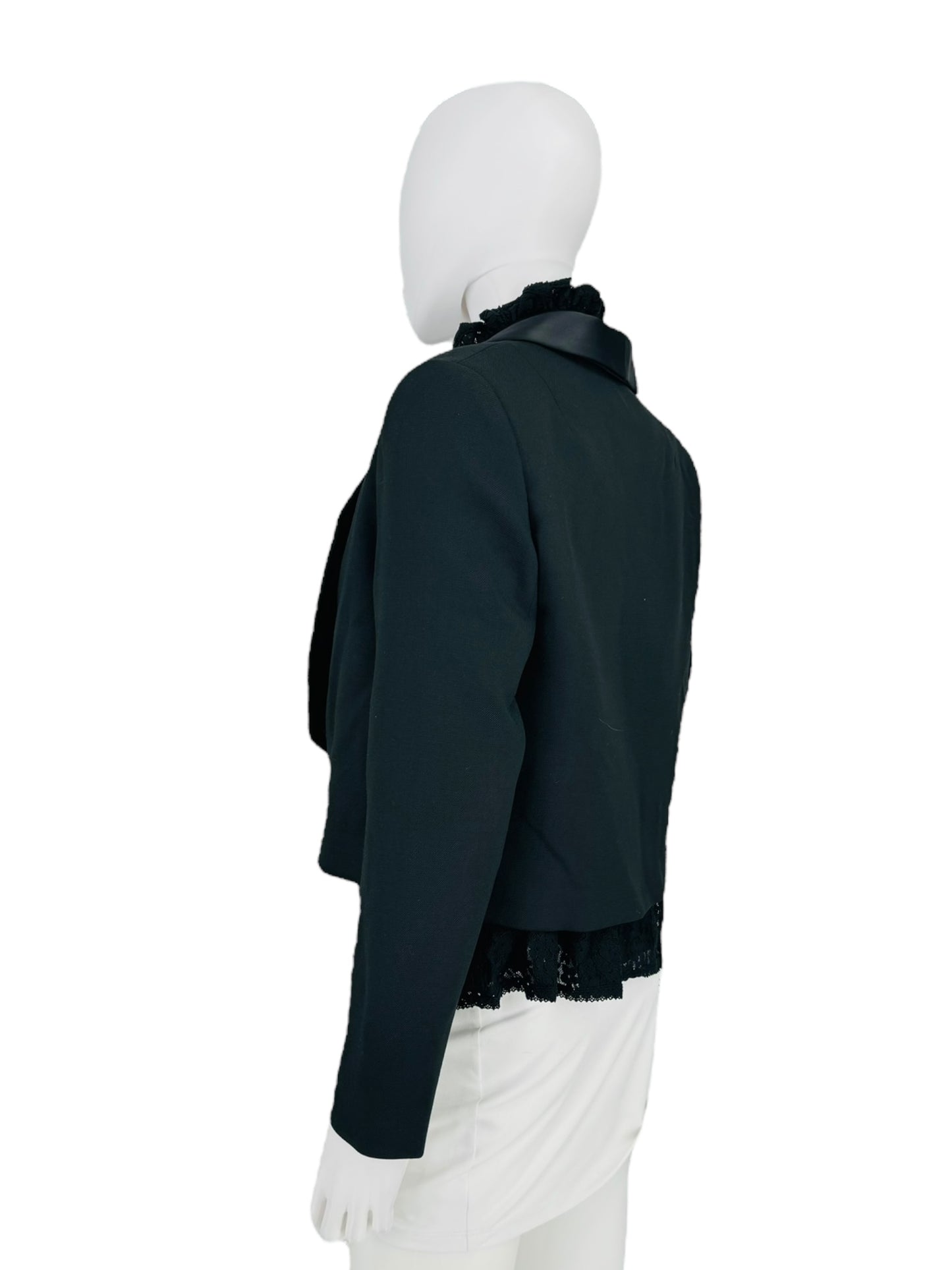 Rixo London Black Otto Cropped Tuxedo Jacket