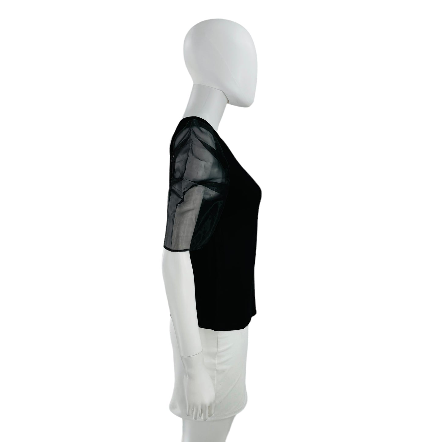 Hyacinth House Black Tulle Sleeve Darby Blouse
