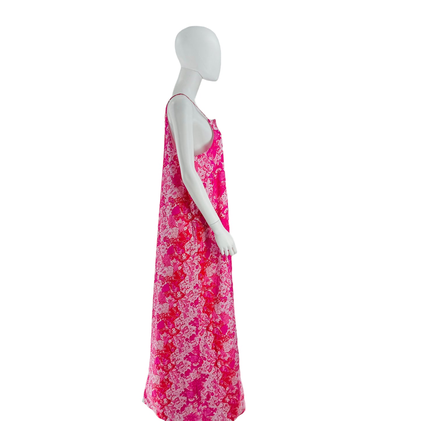 Hyacinth House Pink and Red Boho Floral High Neck Maxi Dress