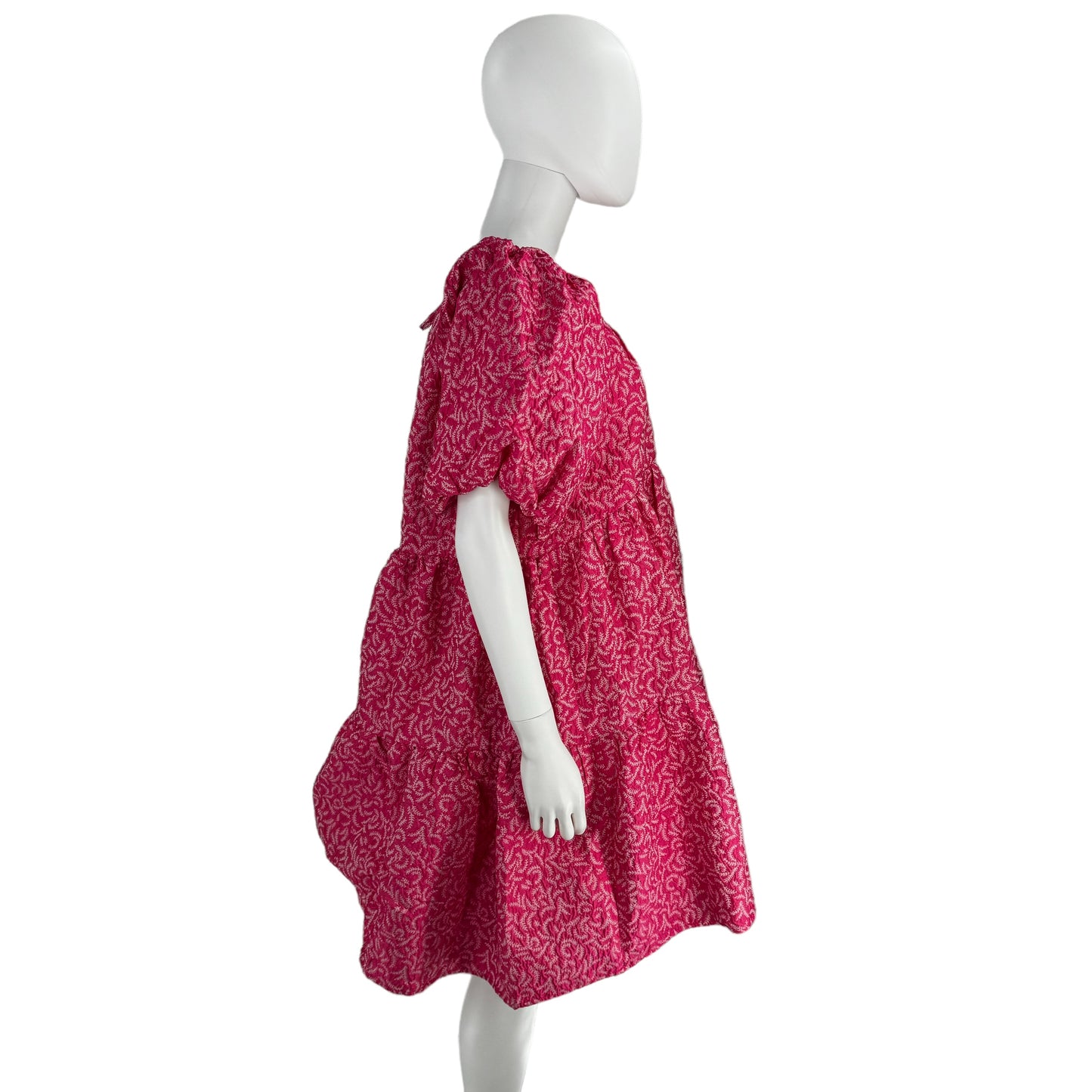 Hyacinth House Textured Fuschia Belinda Pink Babydoll Mini Dress
