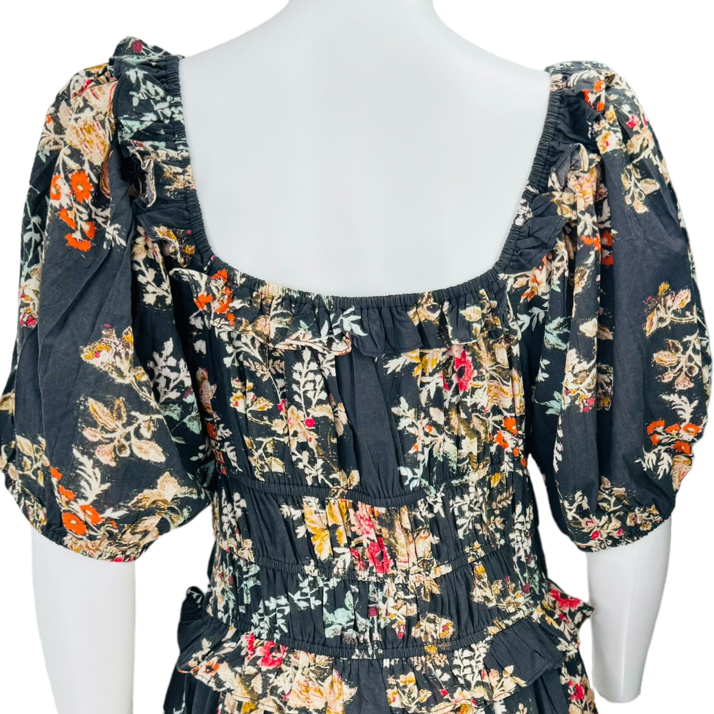 Ro's Garden Percy Germaine Black Floral Maxi Dress