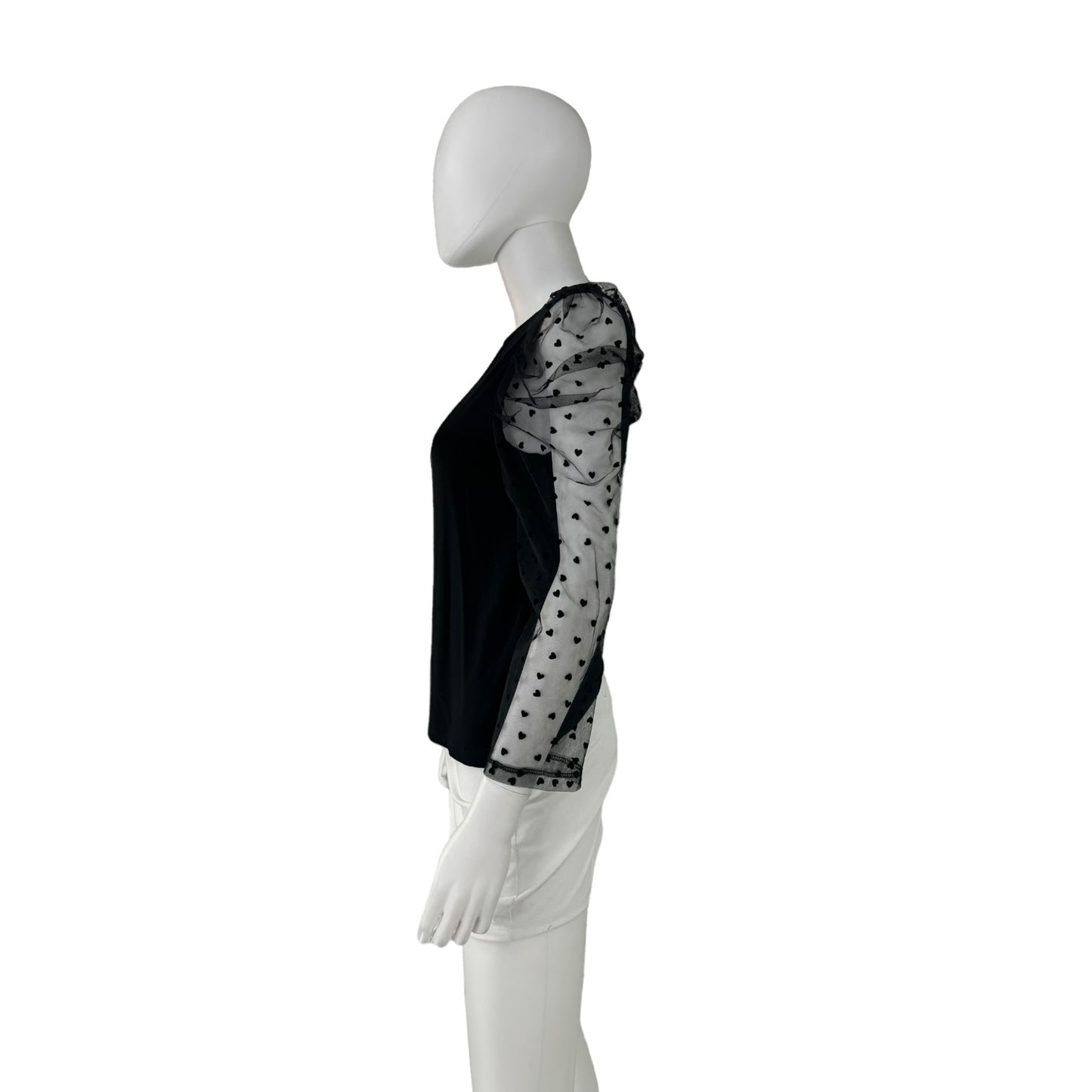 Hyacinth House Black Tulle Long Sleeve Darla Blouse
