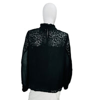 Tuckernuck Black Lace Rosalee Long Sleeve Blouse