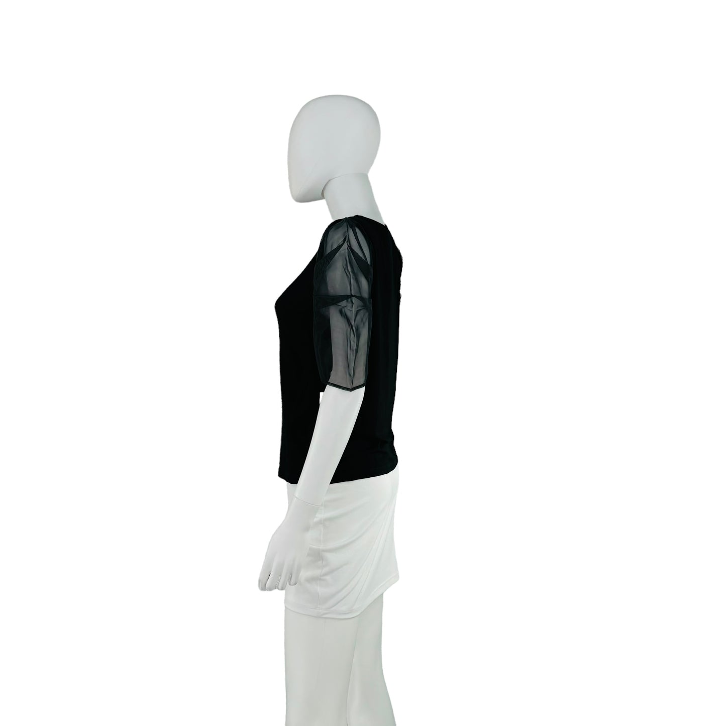 Hyacinth House Black Tulle Sleeve Darby Blouse