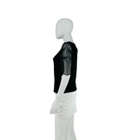 Hyacinth House Black Tulle Sleeve Darby Blouse