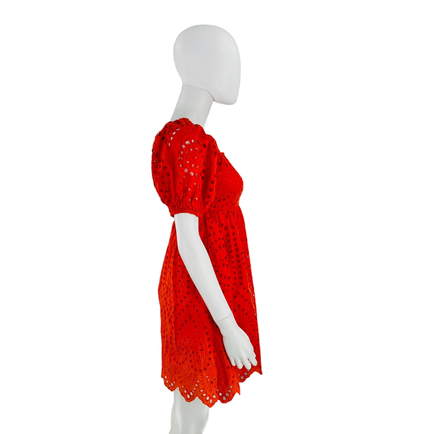 Hyacinth House Orange Eyelet Clara Short Sleeve Mini Dress