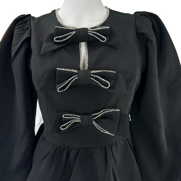 Hyacinth House Embellished Blair Bow Peplum Blouse