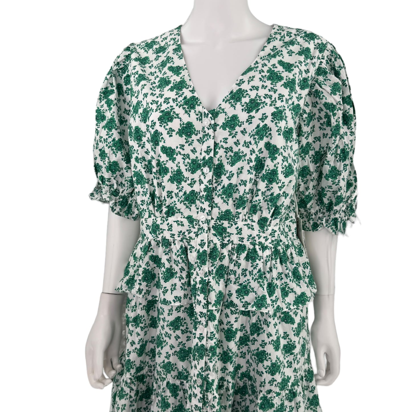 Hyacinth House Green & White Floral Irenea Midi Dress