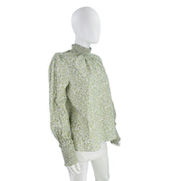 Hyacinth House Sage Floral Mock Neck Long Sleeve Blouse