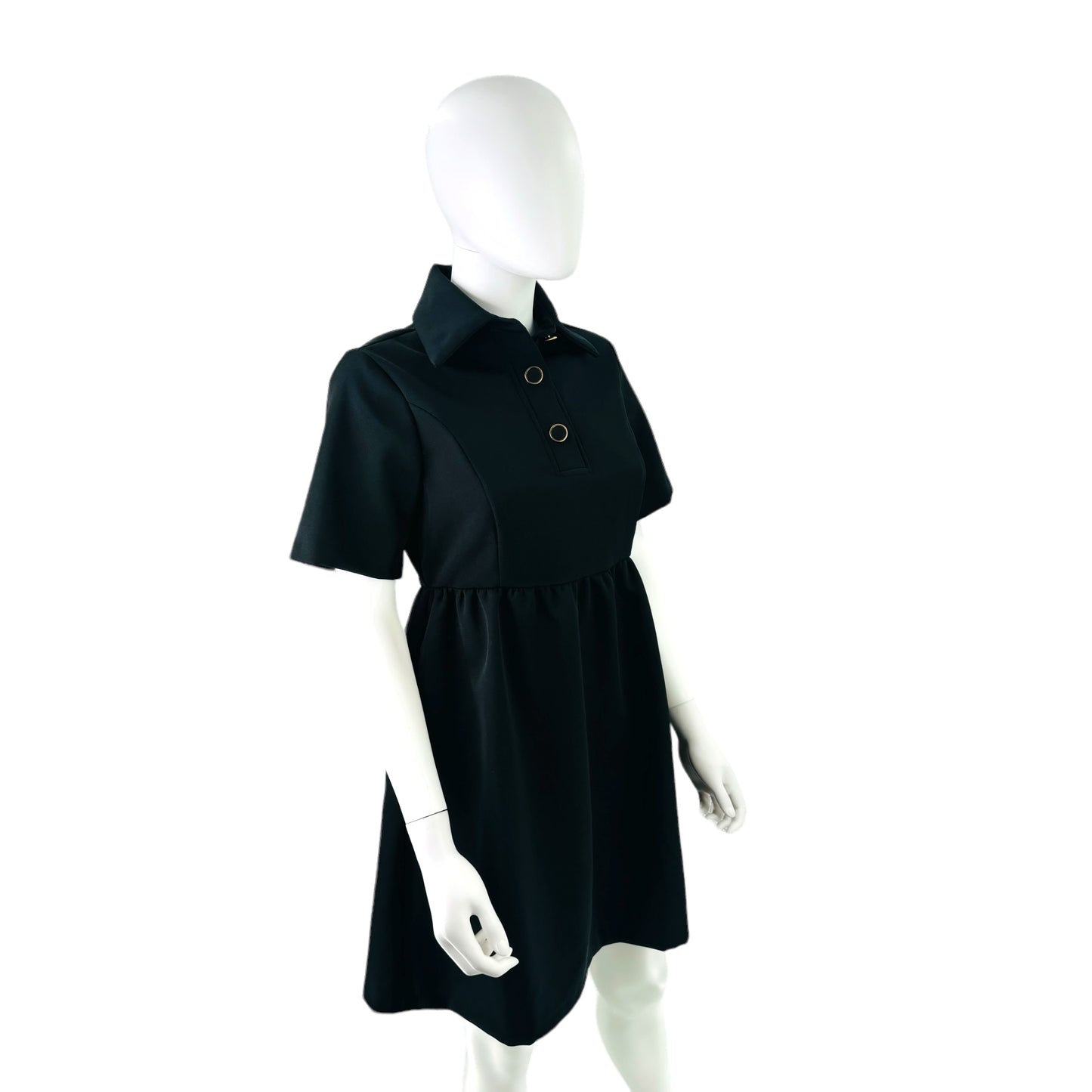Pomander Place Black Arnelle Short Sleeve Collared Mini Dress