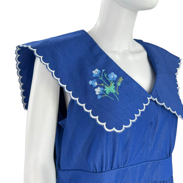 Tuckernuck Chambray Davis Blue Embroidered Victorian Midi Dress