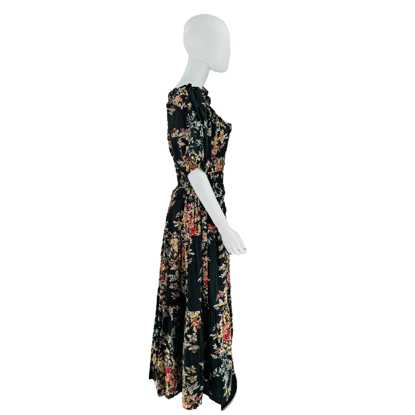 Ro's Garden Percy Germaine Black Floral Maxi Dress