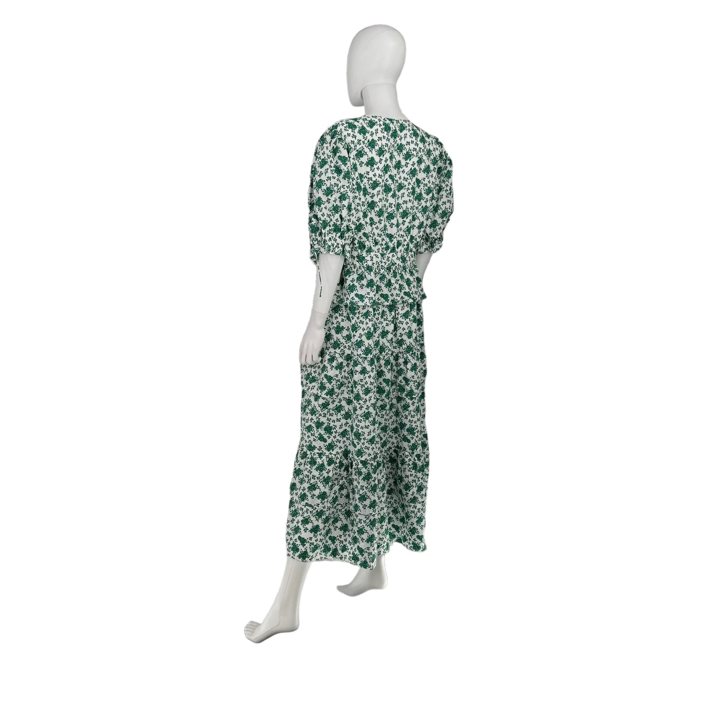 Hyacinth House Green & White Floral Irenea Midi Dress