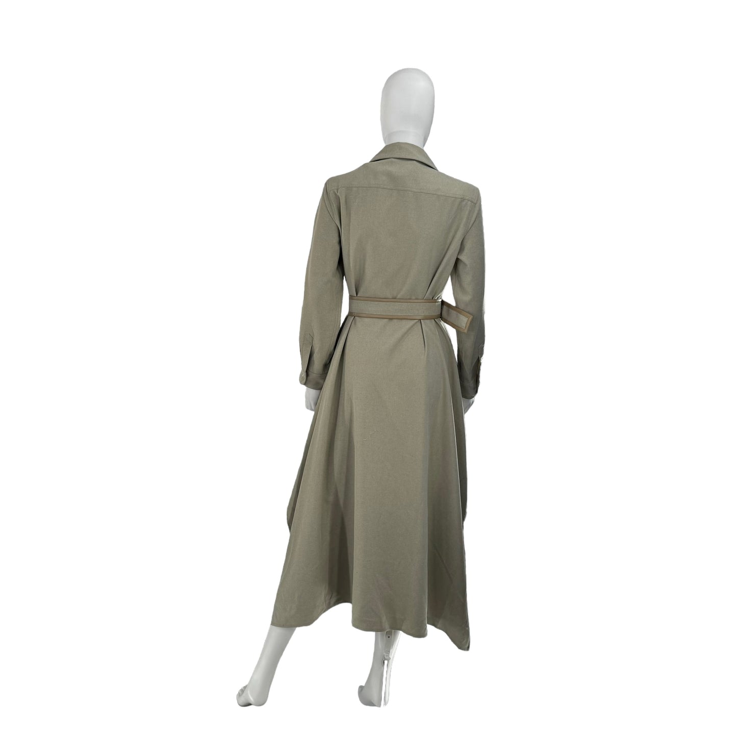 Tuckernuck Sage Green Faux Leather Trim Maxi Dress