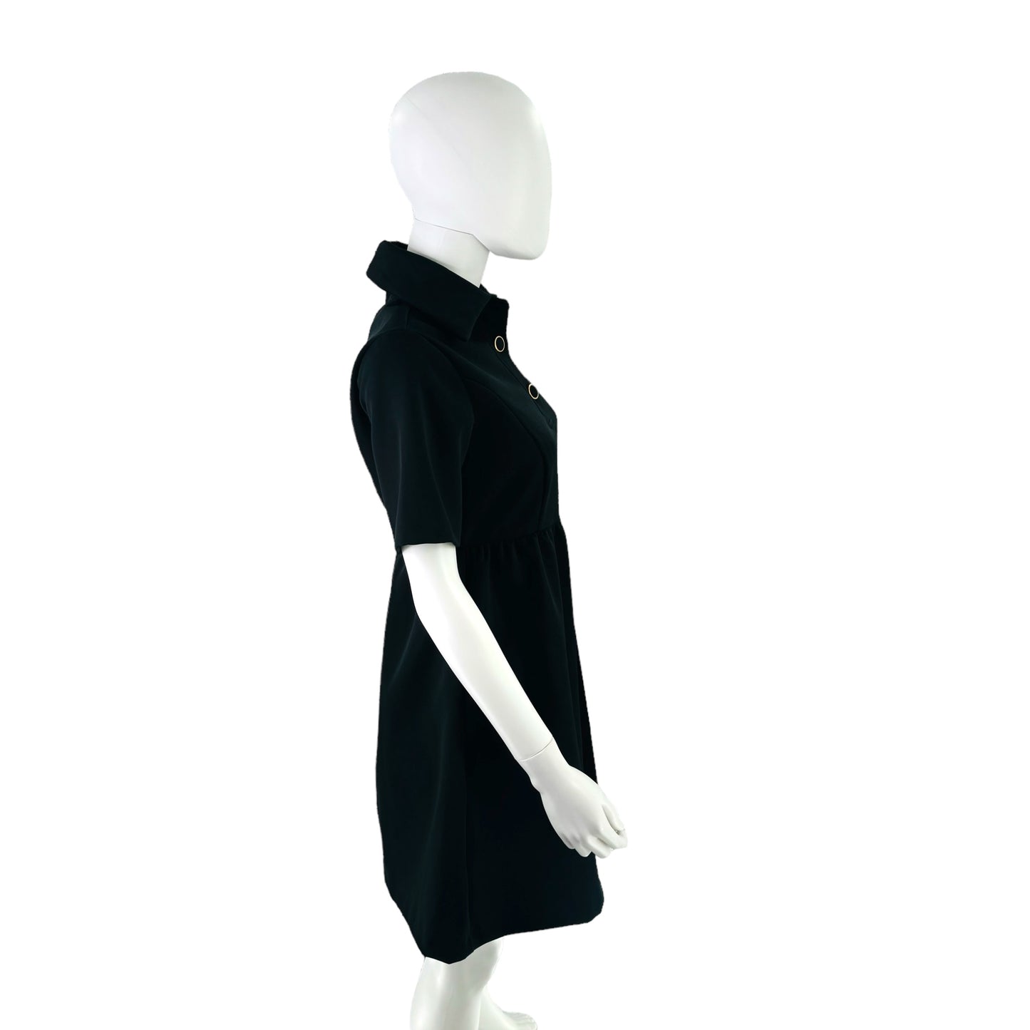 Pomander Place Black Arnelle Short Sleeve Collared Mini Dress
