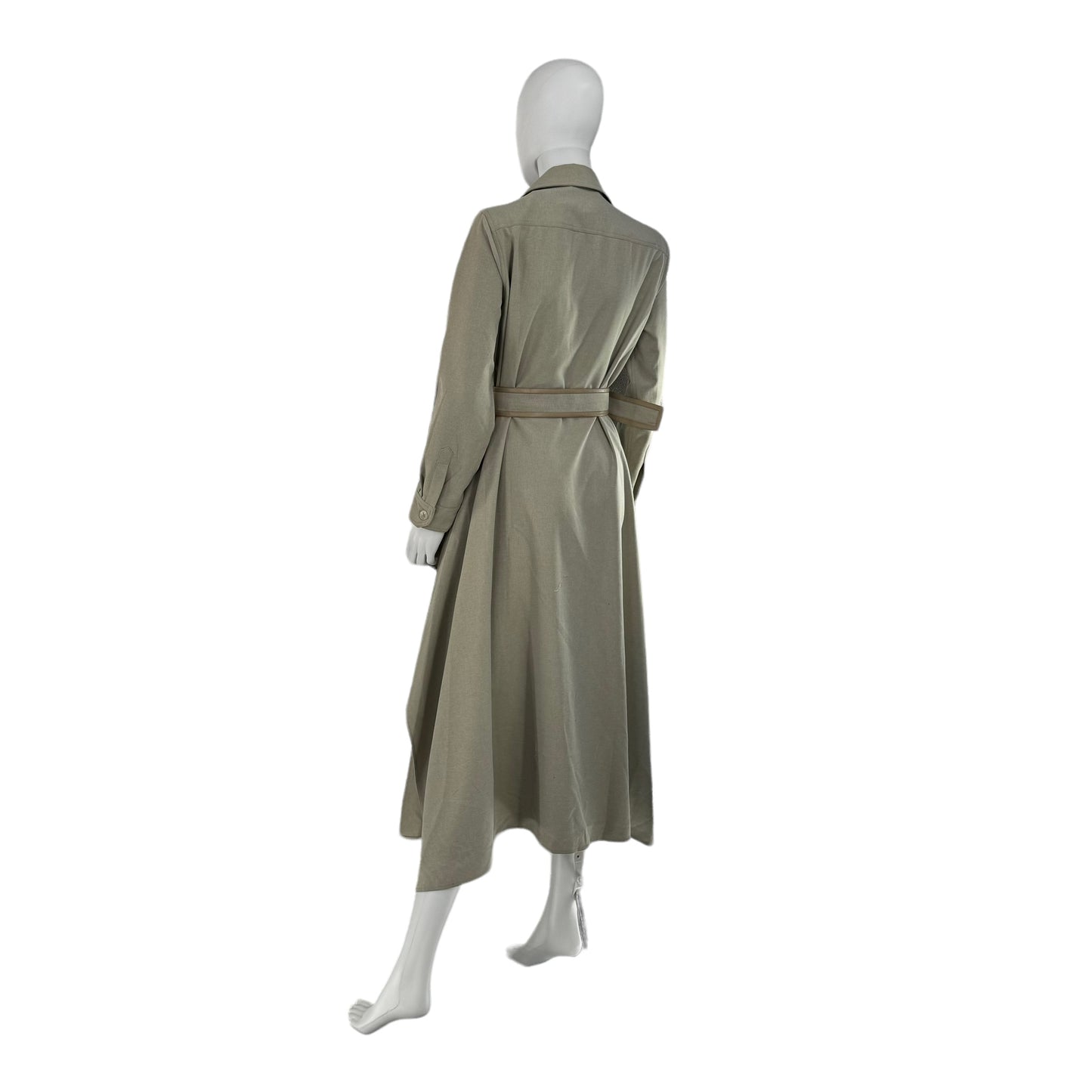 Tuckernuck Sage Green Faux Leather Trim Maxi Dress