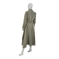 Tuckernuck Sage Green Faux Leather Trim Maxi Dress