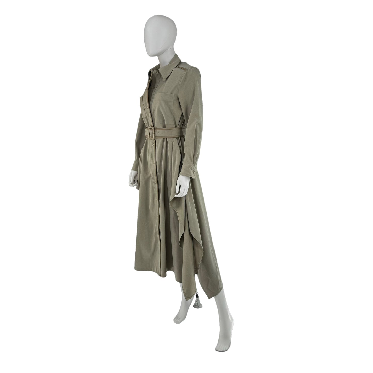 Tuckernuck Sage Green Faux Leather Trim Maxi Dress