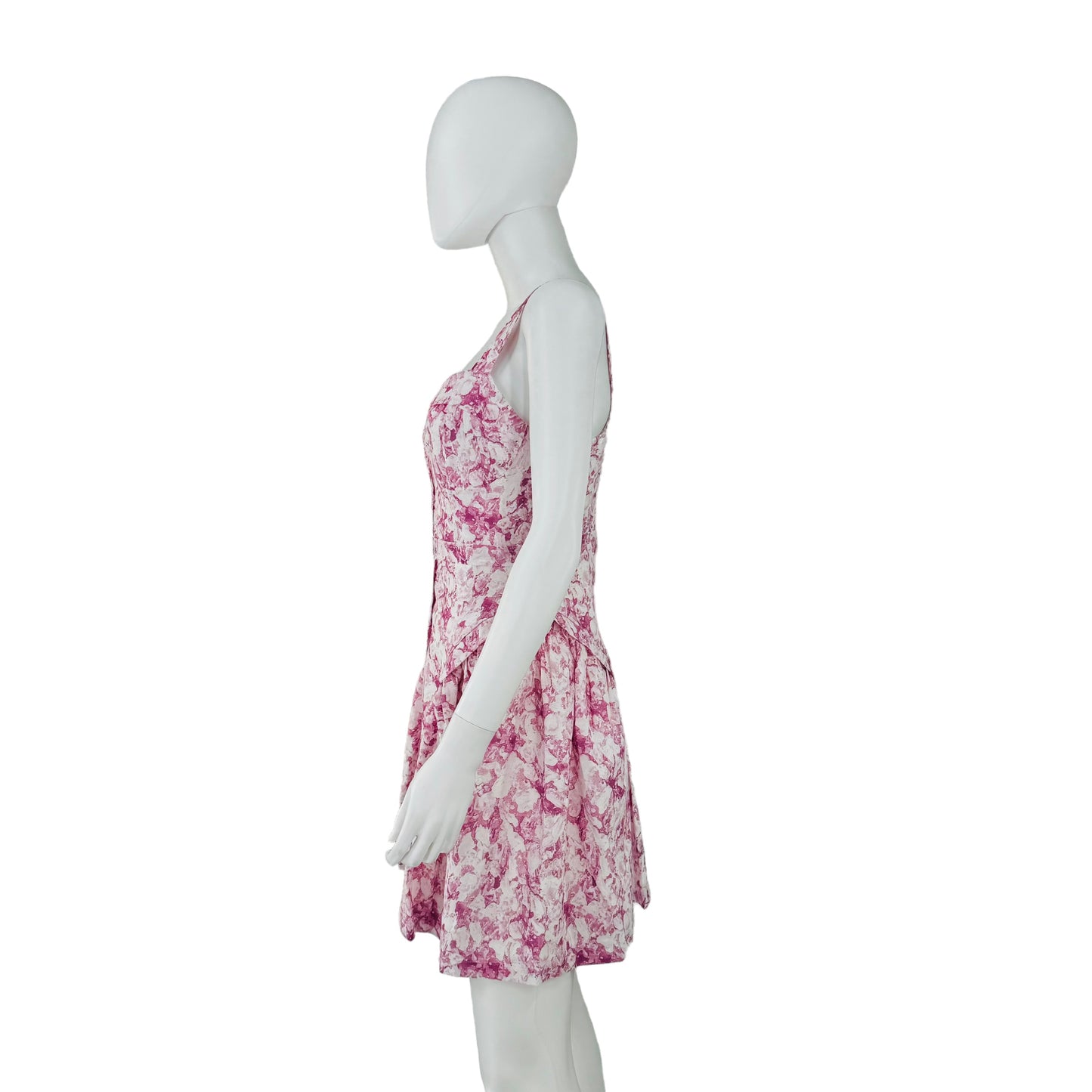 Hyacinth House Pink Abstract Floral Rosemary Drop Waist Mini Dress
