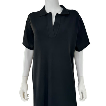 Tuckernuck Black Channing Polo Short Sleeve Knit Midi Dress