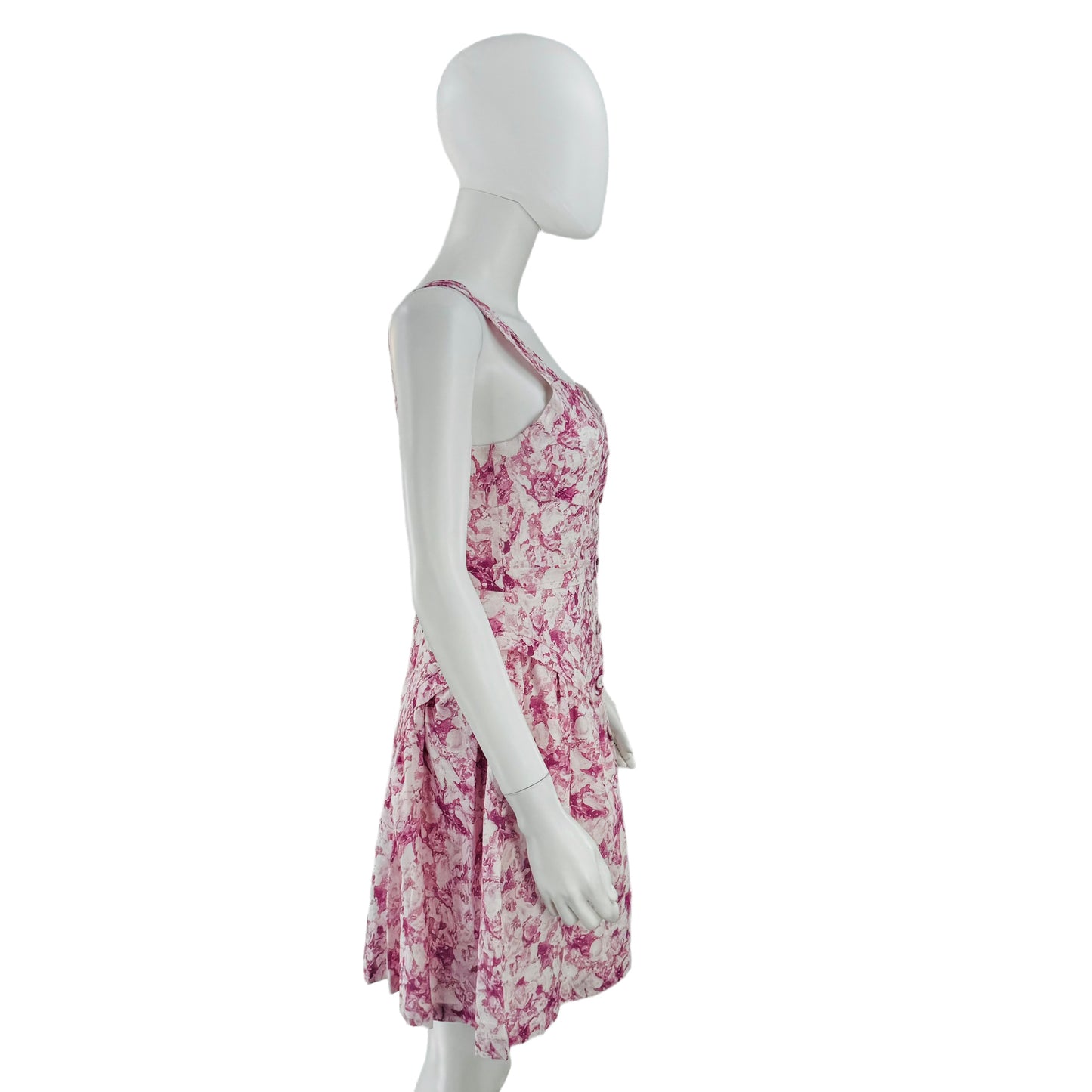 Hyacinth House Pink Abstract Floral Rosemary Drop Waist Mini Dress