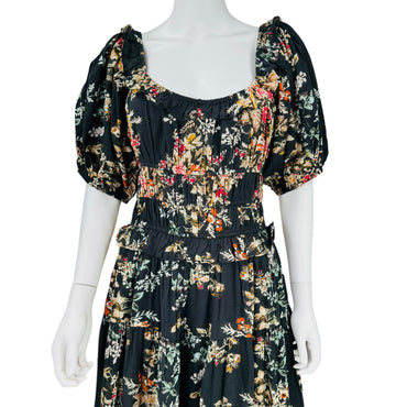 Ro's Garden Percy Germaine Black Floral Maxi Dress