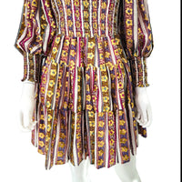 Oliphant Petal Smocked Flirty 3/4 Sleeve Smocked Floral Mini Dress
