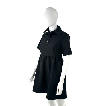 Pomander Place Black Arnelle Short Sleeve Collared Mini Dress