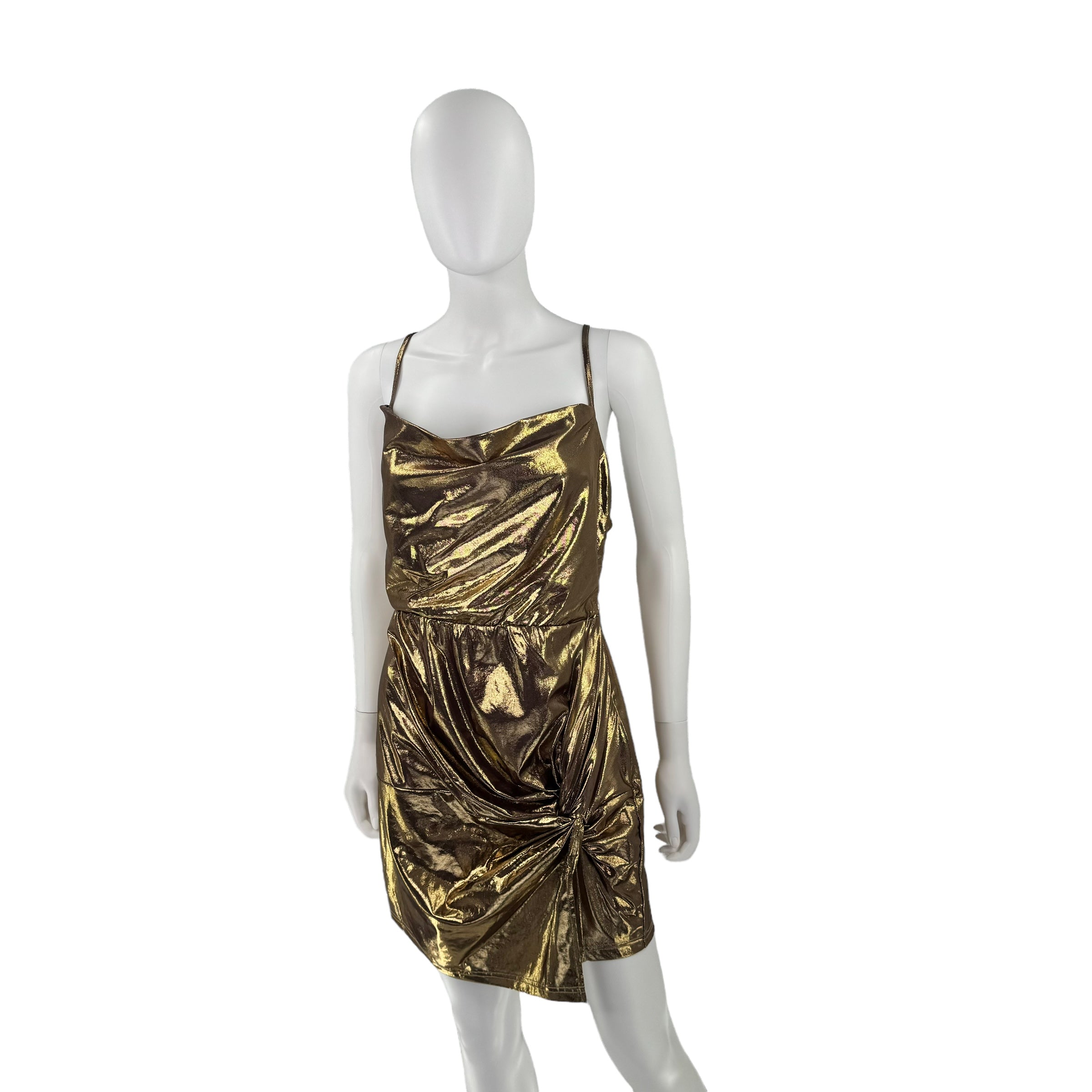 superdown Samy Mini Dress in Gold Metallic