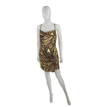 superdown Samy Mini Dress in Gold Metallic