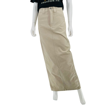 Helsa Workwear Long Maxi Skirt in Taupe