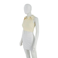 Camila Coelho Beja Collared Sleeveless Top in Ivory