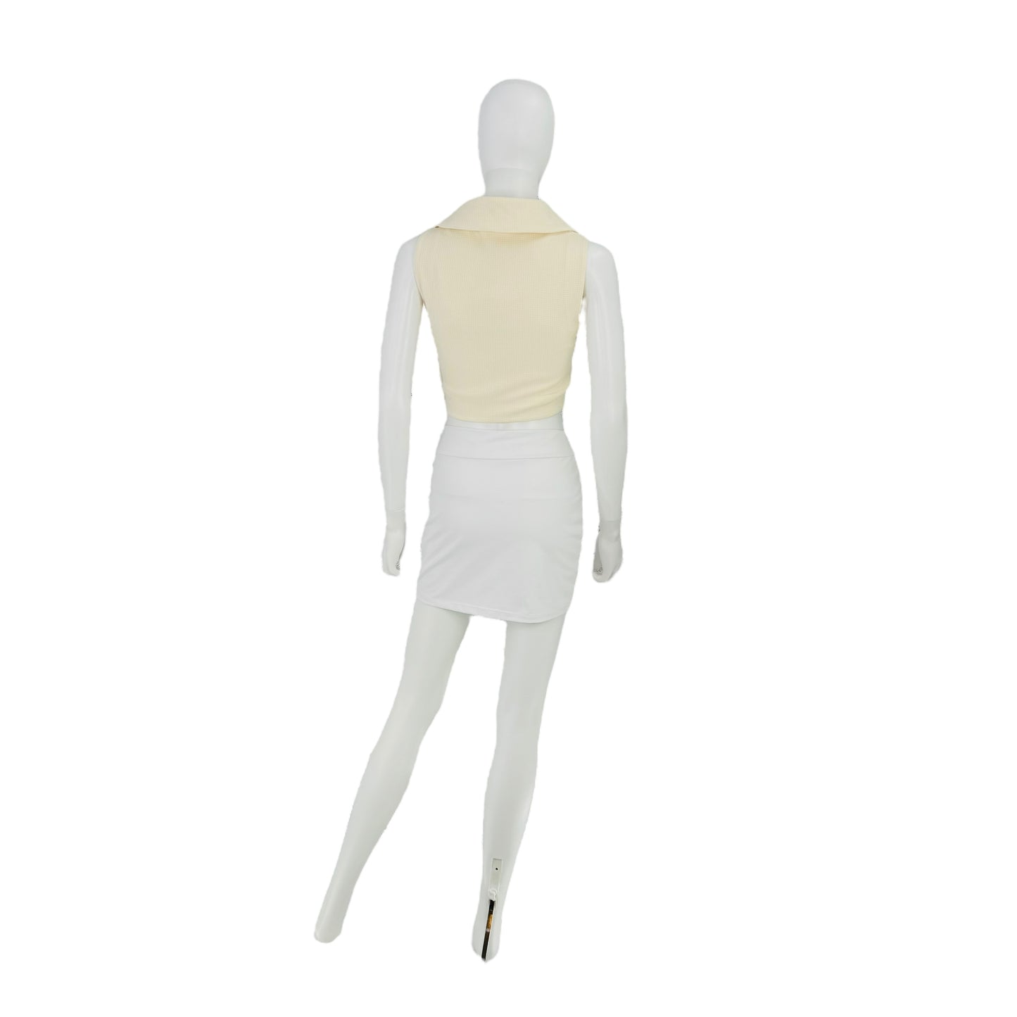 Camila Coelho Beja Collared Sleeveless Top in Ivory