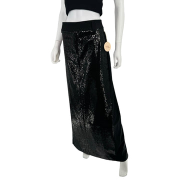 Camila Coelho Venning Sequin Maxi Skirt in Black