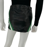 superdown Alexi Faux Leather Moto Bikercore Mini Skirt in Black