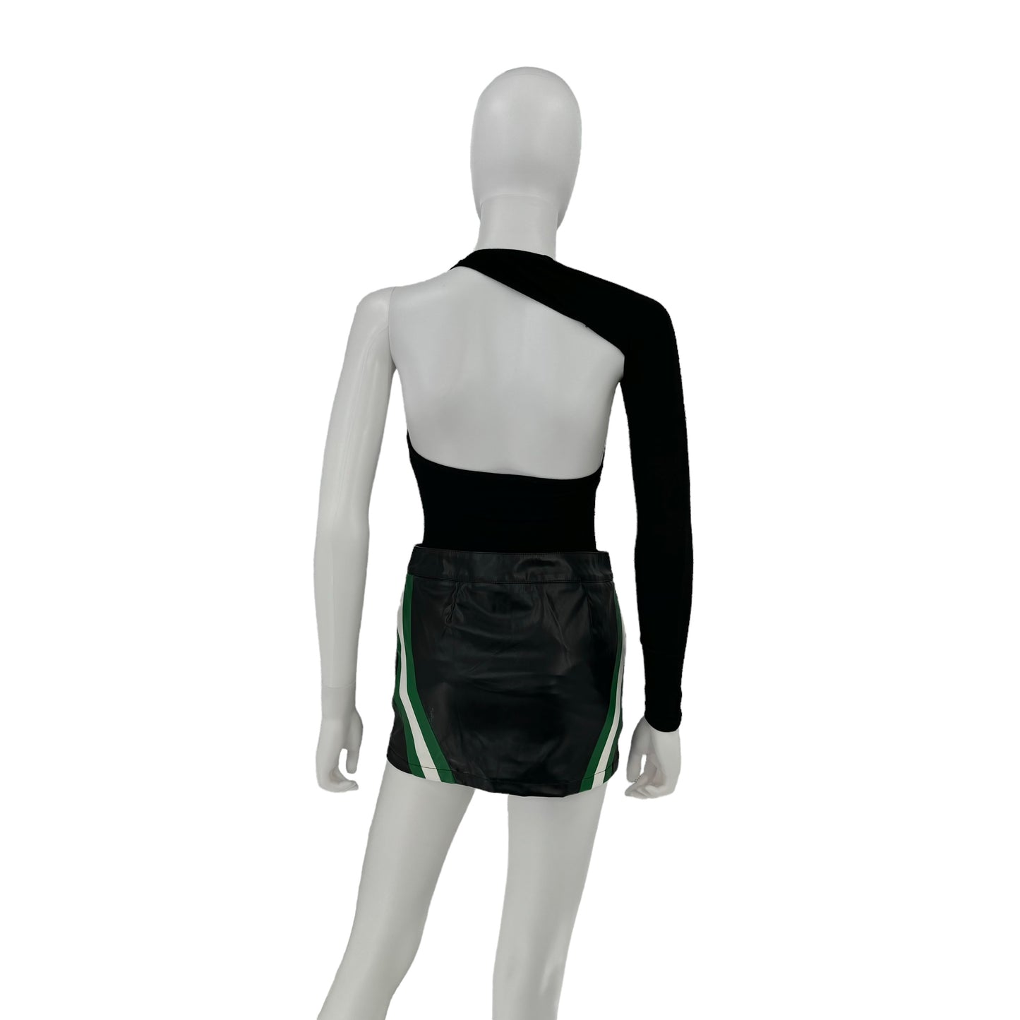 superdown Alexi Faux Leather Moto Bikercore Mini Skirt in Black