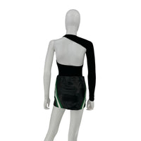 superdown Alexi Faux Leather Moto Bikercore Mini Skirt in Black