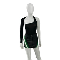 superdown Alexi Faux Leather Moto Bikercore Mini Skirt in Black