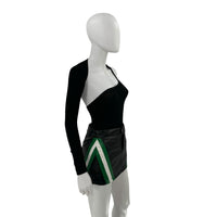 superdown Alexi Faux Leather Moto Bikercore Mini Skirt in Black