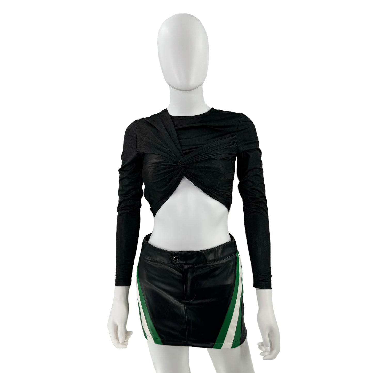 superdown Drew Twist Front Top in Black