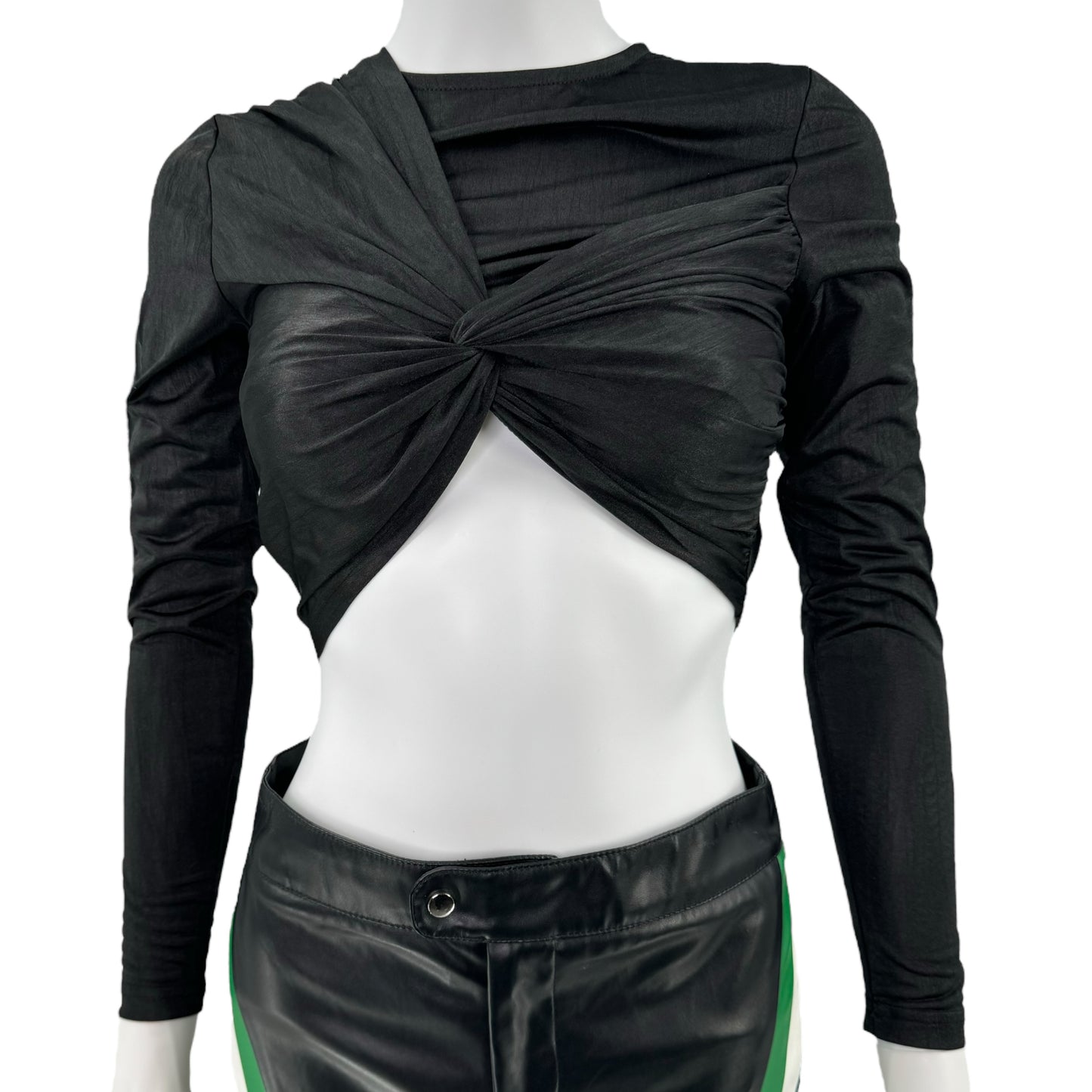 superdown Drew Twist Front Top in Black