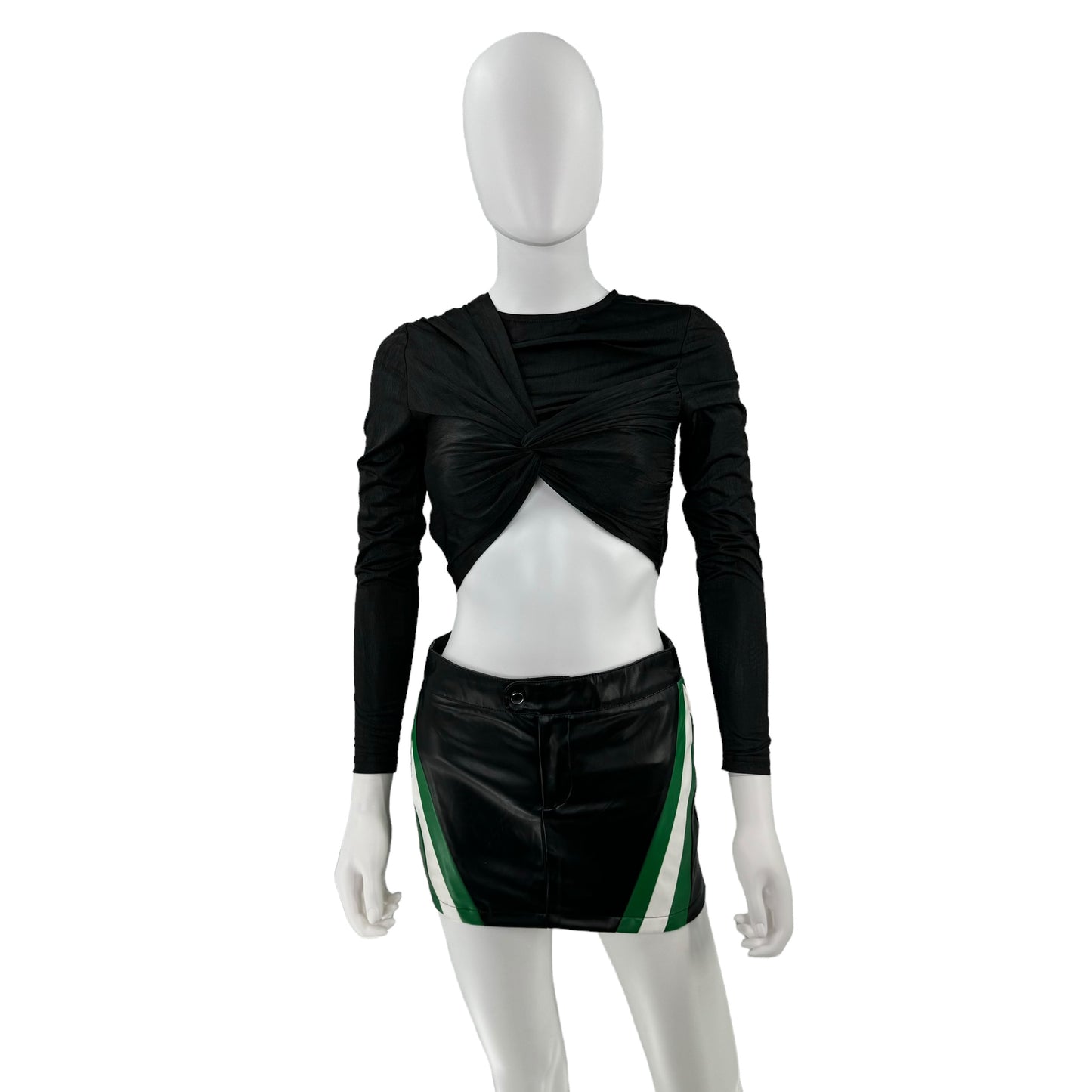 superdown Drew Twist Front Top in Black