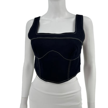 REMI x REVOLVE Yuval Corset Top in Denim Blue