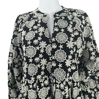 Hyacinth House Black & Ivory Eyelet Kathleen Long Sleeve Dress