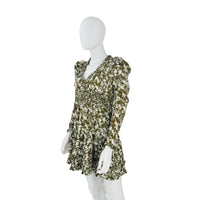 Hyacinth House Renee Ruffle Mini Dress in Olive Floral