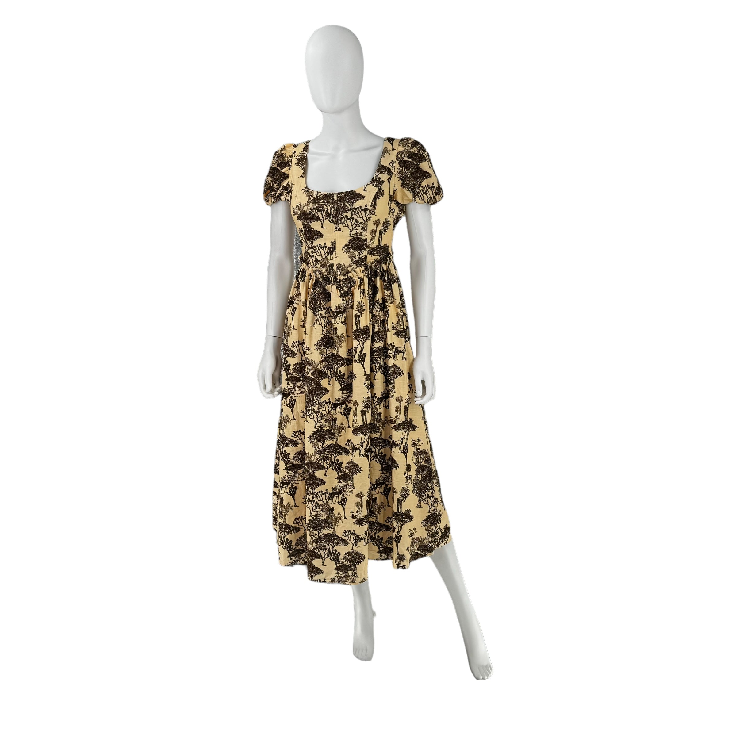 Hyacinth House Brown Toile Camilla Corset Midi Dress